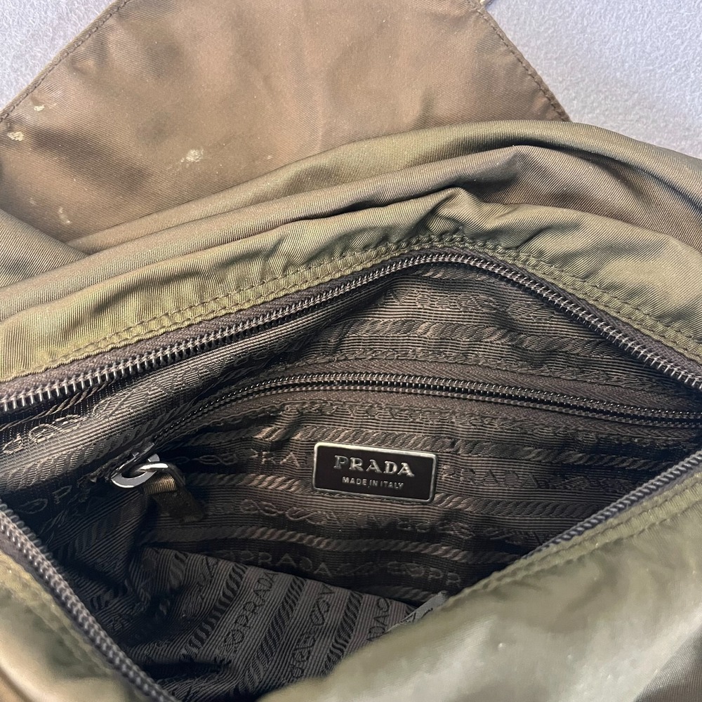 PRADA Shoulder Bag Crossbody Messenger Bag Shoulder Bag Nylon Triangle Logo Uni - Picture 12 of 16